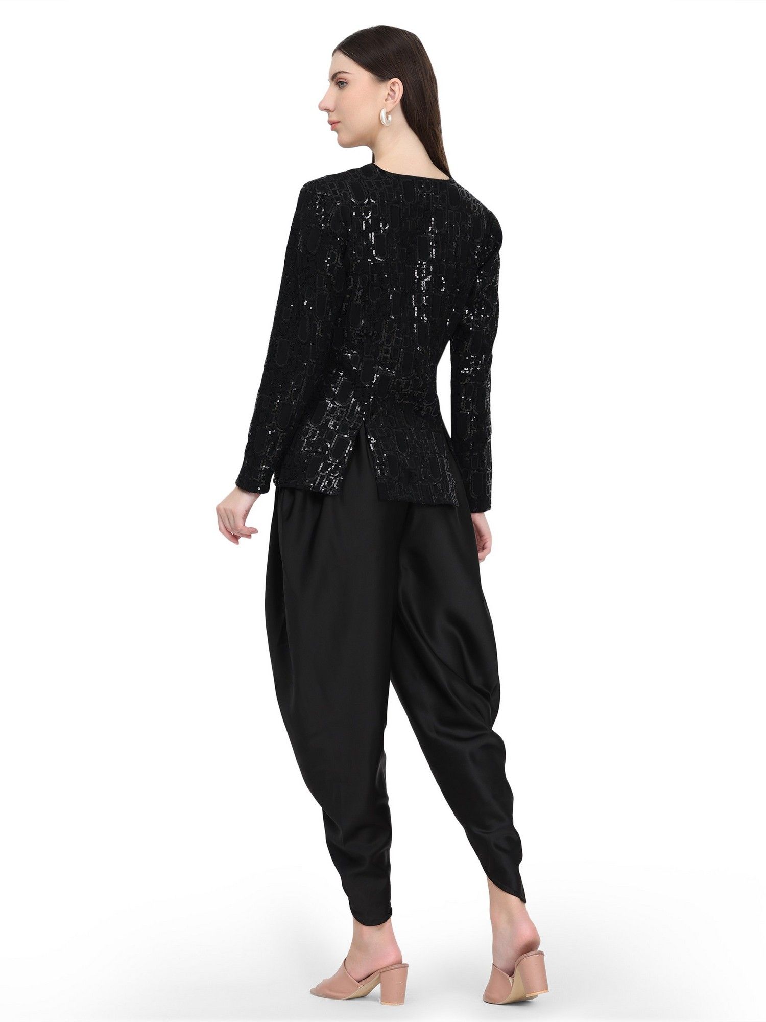 Shyla Regular Fit Indo western Top with Dhoti