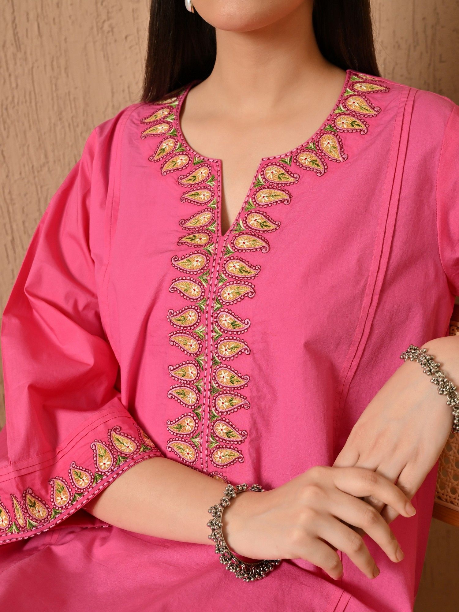 Heer Embroidered Cotton Kurta with Pant