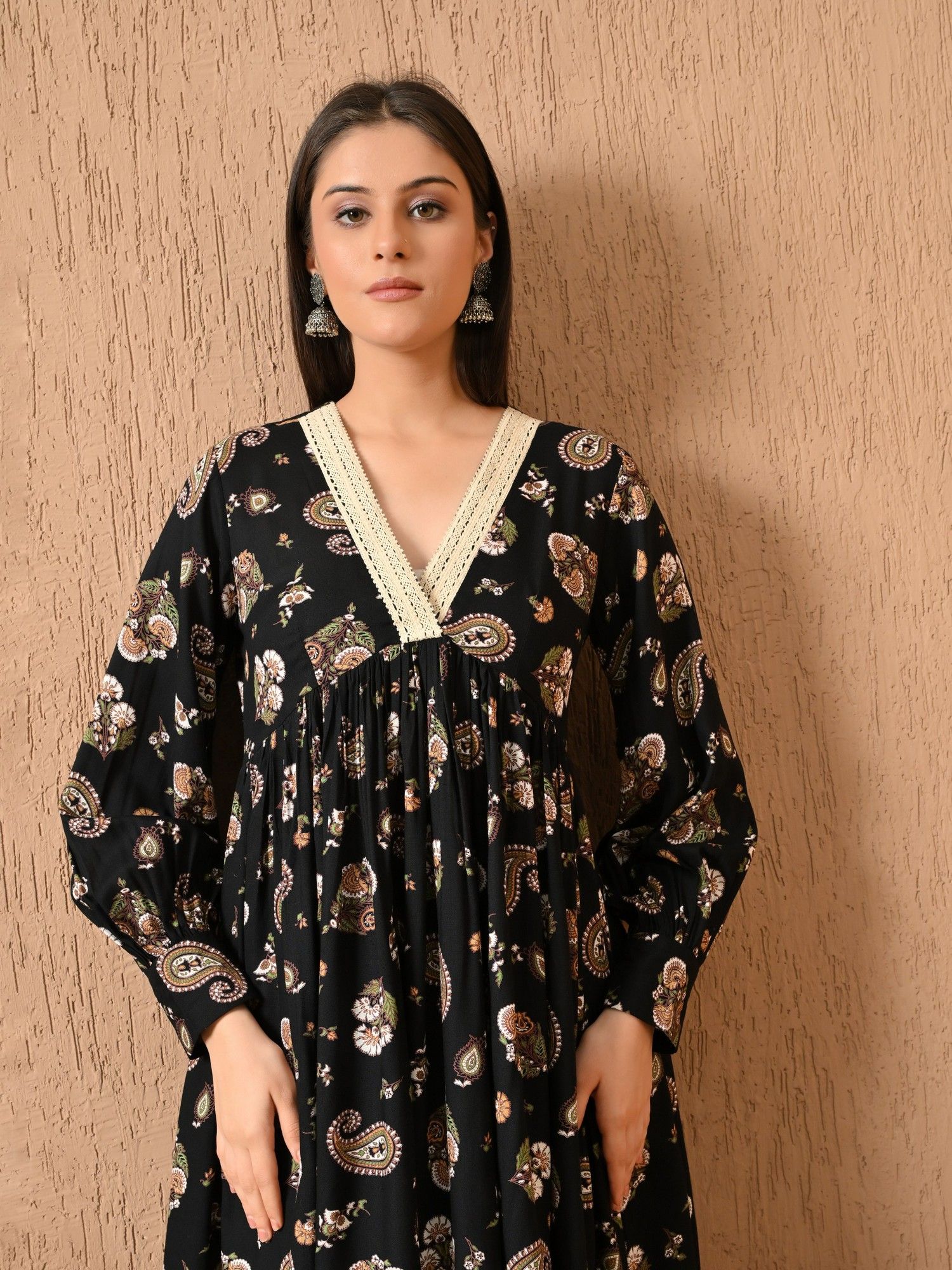 Isleen Flared Fit Printed Cambric Kurta with Pant