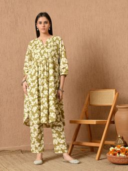 KELIN - Thridha Flared Fit Printed Cambric Kurta with Pant
