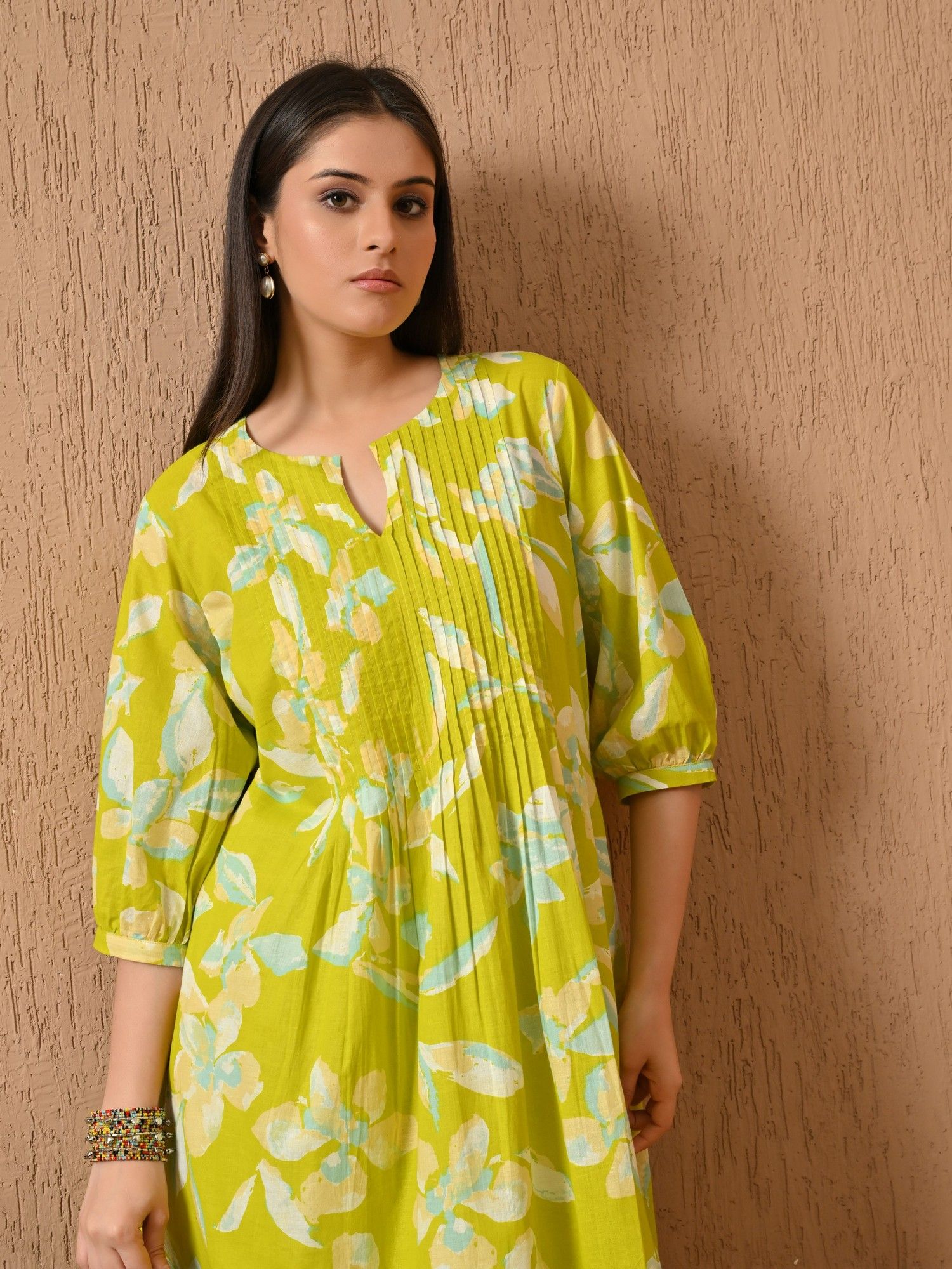 Thea Flared Fit Printed Cambric Kurta with Pant