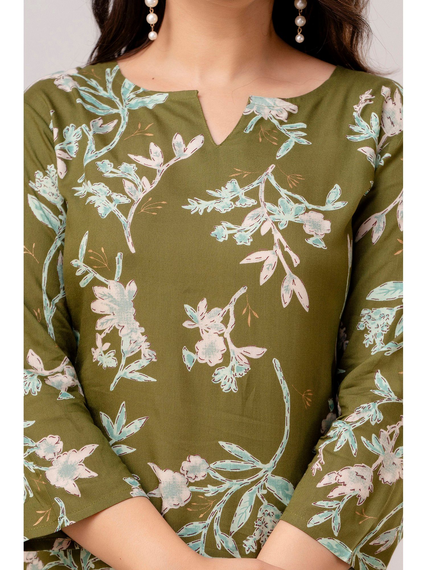 Green Floral Printed Co-Ord Set