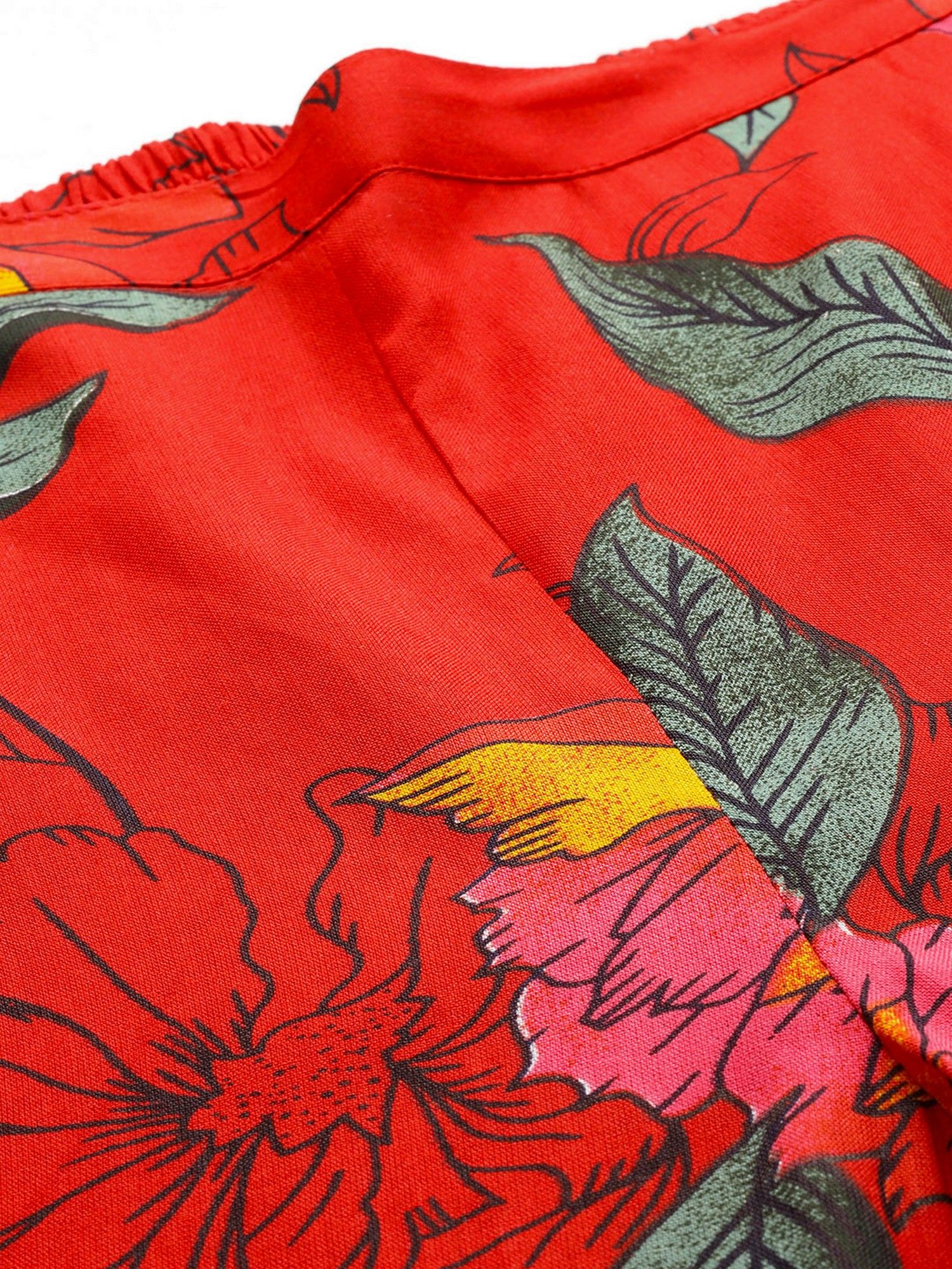Red Casual Floral Printed Co-Ord Set