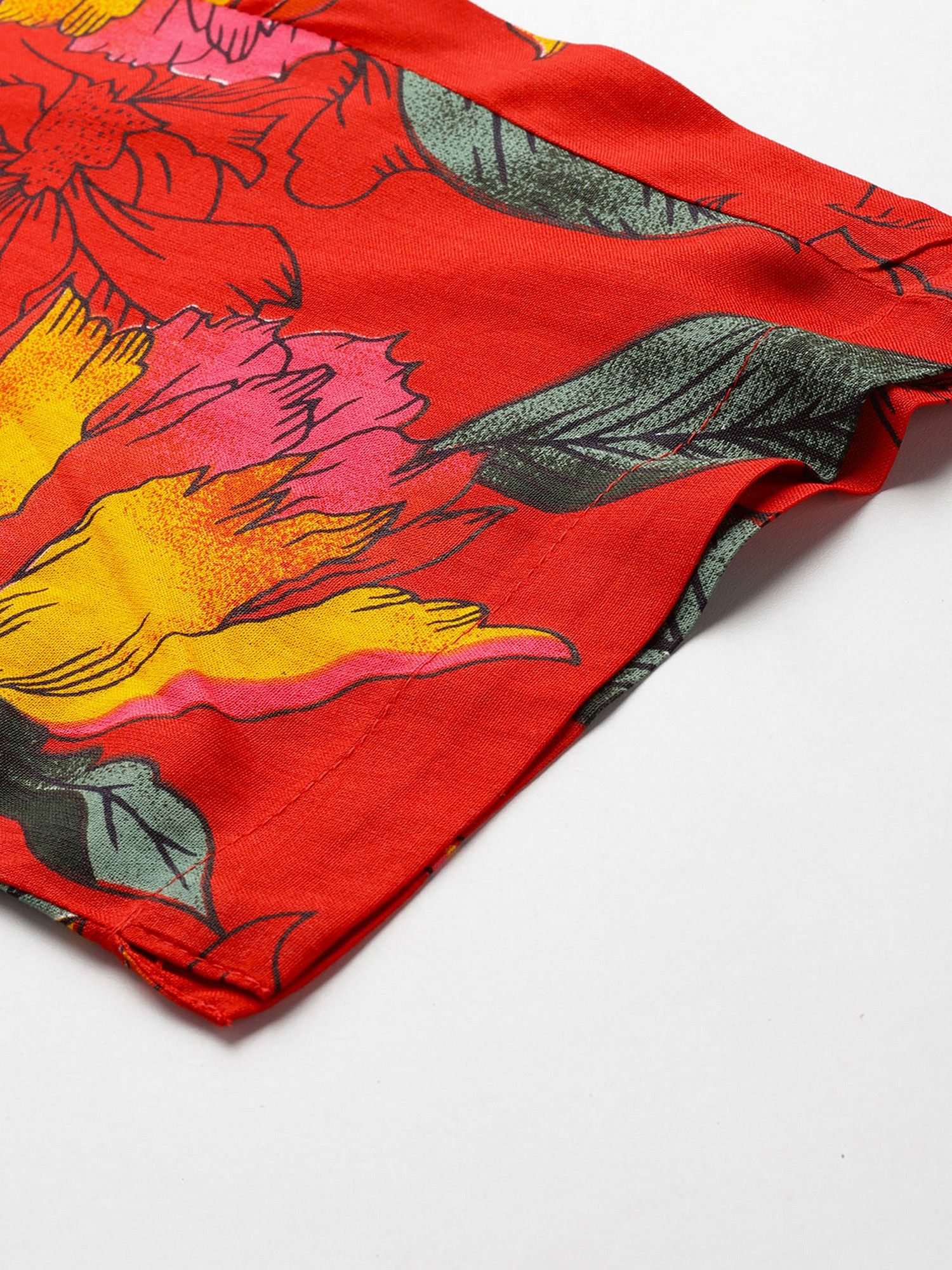 Red Casual Floral Printed Co-Ord Set