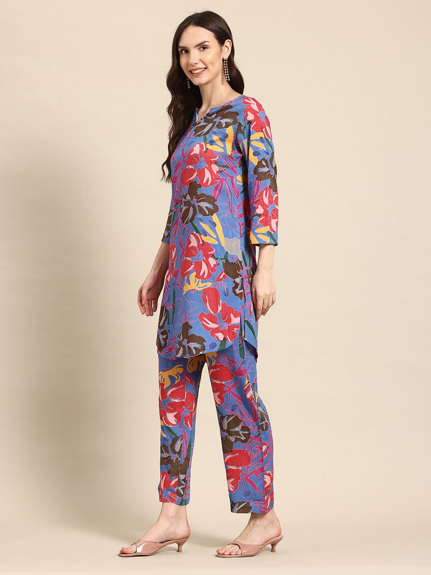 Blue Blue Floral Printed Co-Ord Set