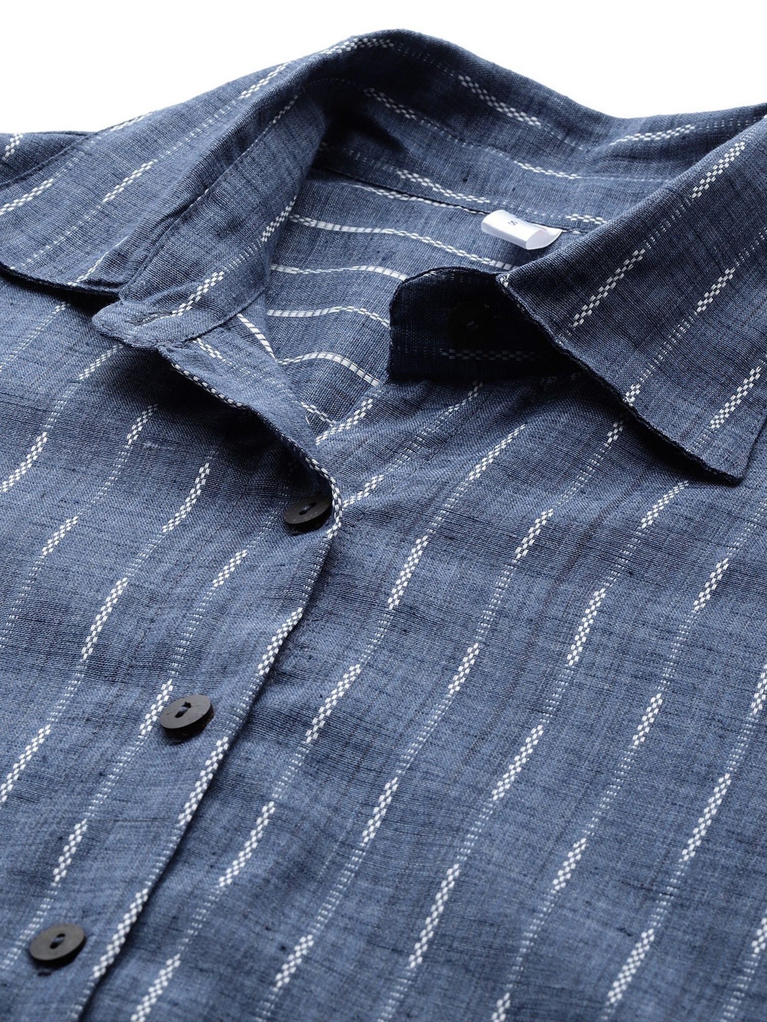 Blue Self-Striped Co-Ord Set