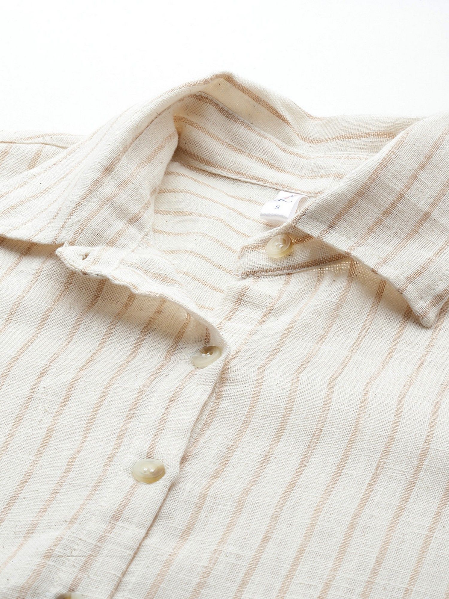Cream Vertical Striped Co-Ord Set