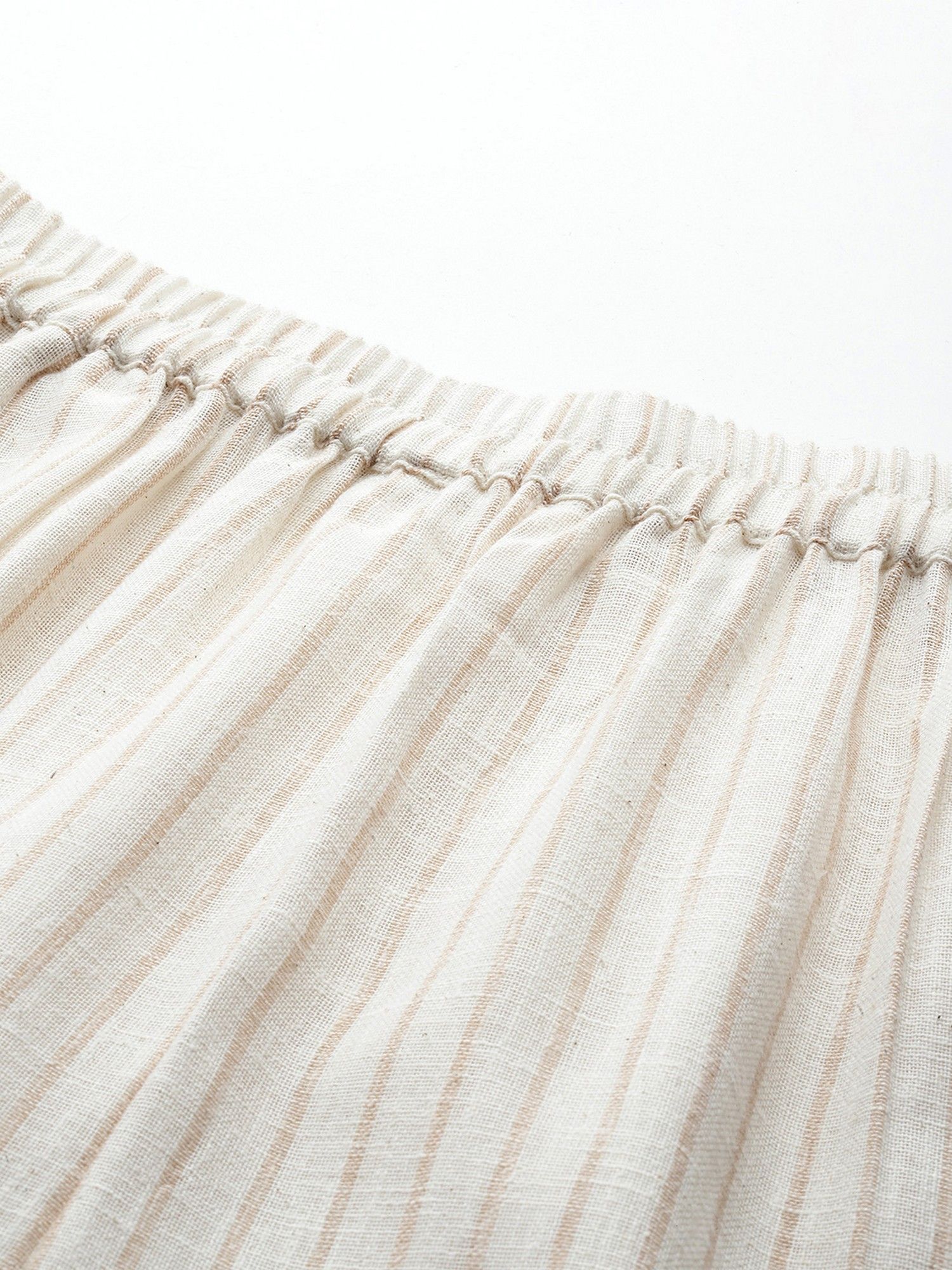 Cream Vertical Striped Co-Ord Set