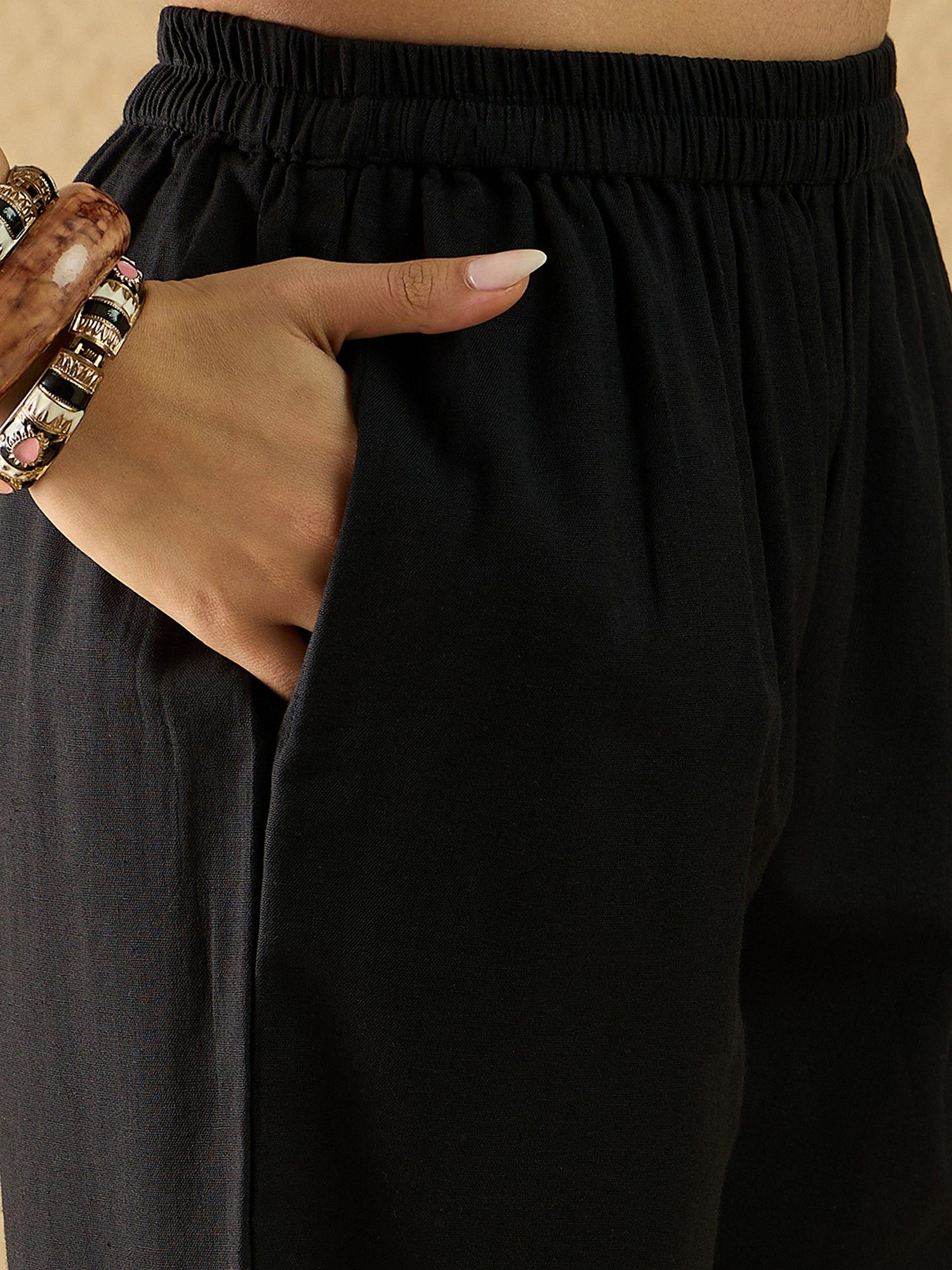 Black Cotton Embroidered Co-Ord Set