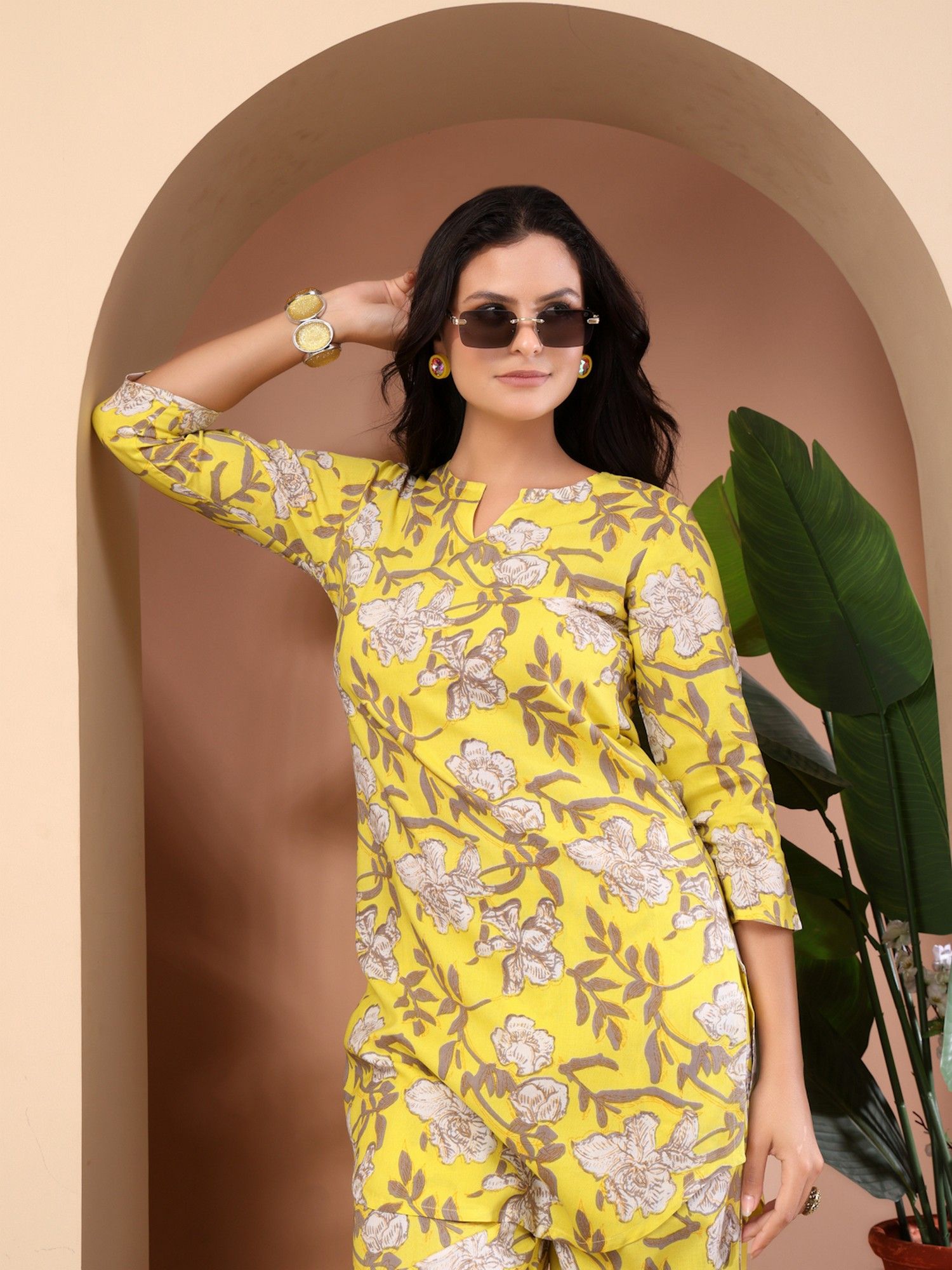 Yellow Floral Printed Co-Ord Set