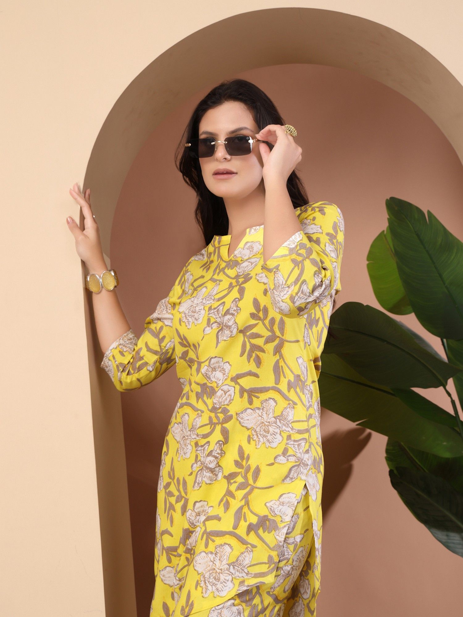 Yellow Floral Printed Co-Ord Set
