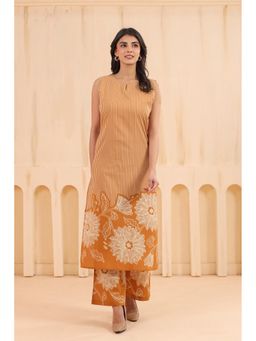 SAVI - Orange Cotton Printed Designer Kurta with Palazzo
