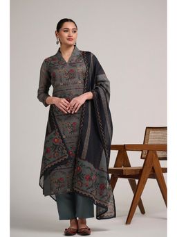 Ekana Label - Naina Linen Kurta with Pant and Dupatta