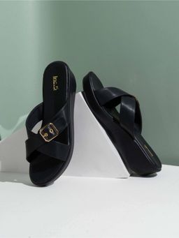 Inc.5 - Womens Black Party Wear Solid Round Toe Sandals