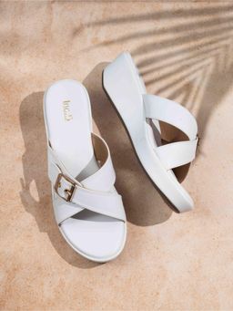 Inc.5 - Womens White Party Wear Solid Round Toe Sandals