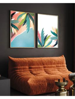 The Art House - Abstract Painting Multicolor (Set of 2) (40X30 Inches)