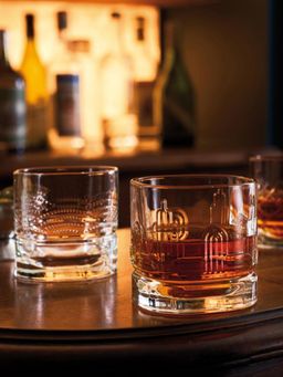 La Rochere - Dandy Transparent Whiskey Tumblers 4 Assorted Designs Glass - 300ml (Pack of 4)