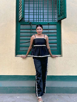 Moomaya - Black Chic Cotton Co-Ord (Set of 2)