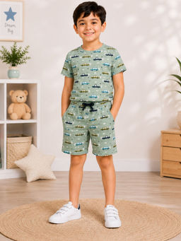 3PIN - Boys Printed Cotton Co-Ord Set