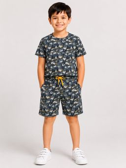 3PIN - Boys Printed Cotton Co-Ord Set