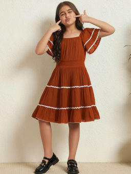 Bugandbees - Tan Tiered Dress