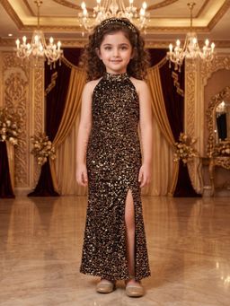 AJ Dezines - Black Sequins Party Wear Dress