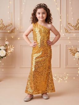 AJ Dezines - Golden Sequins Party Wear Dress