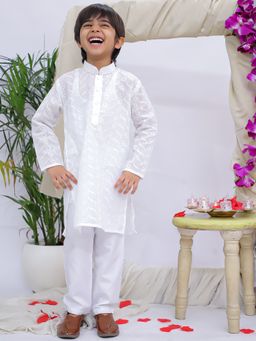 KID1 - Chikankari Boys Kurta With Pyjama
