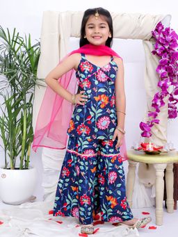 KID1 - Backless Kurti With Sharara & Dupatta