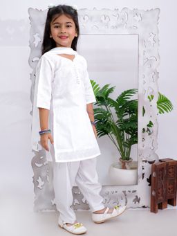 KID1 - Roohi Chikankari Kurti With Salwar & Dupatta