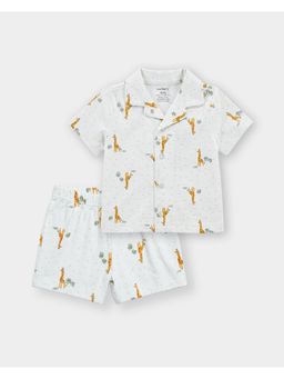 Carter's - Baby Boy Organic Cotton Animal Print Shirt With Shorts