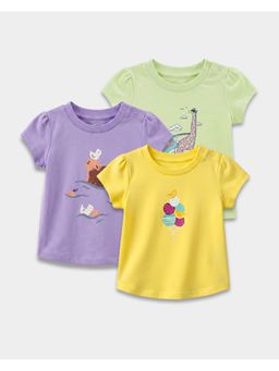 Carter's - Baby Girl Organic Cotton Crew Neck T-Shirts (Pack of 3)