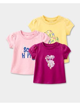 Carter's - Baby Girl Organic Cotton Crew Neck T-Shirts (Pack of 3)