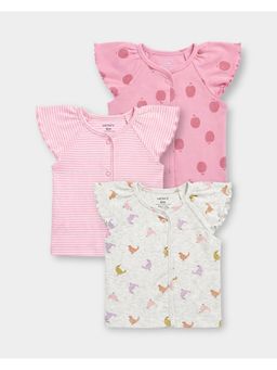 Carter's - Baby Girl Organic Cotton Front Open Tops (Pack of 3)