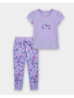 Carter's - Toddler Girl Organic Cotton Floral Print T-Shirt With Jogger