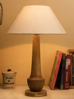 Homesake - Cubist Wooden Table Lamp With White Shade