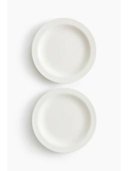 H&M - White 2-Pack Porcelain Dinner Plates