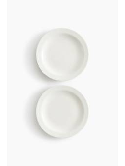 H&M - White 2-Pack Porcelain Starter Plates