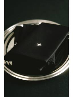 H&M - Black 4-Pack Embroidery-Detail Napkins