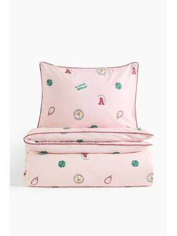 H&M - Pink Patterned Duvet Cover Set