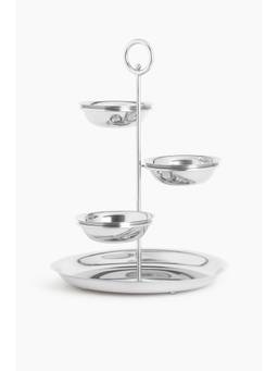 H&M - Silver Tiered Stainless Steel Serving Stand