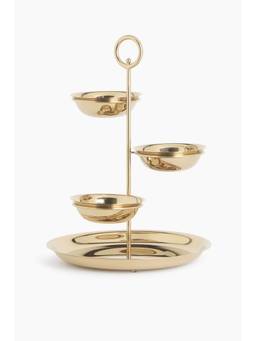 H&M - Gold Tiered Stainless Steel Serving Stand