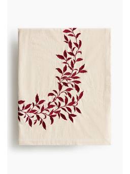 H&M - Beige Embroidered Linen-Blend Tablecloth