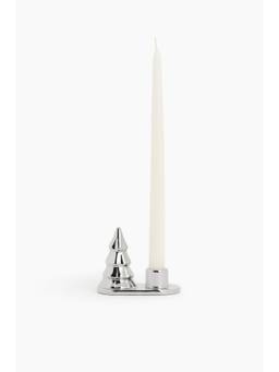 H&M - Silver Stoneware Candlestick