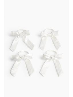 H&M - White 4-Pack Bow Napkin Rings