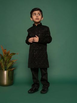 Vastramay - Boys Black Sherwani With Pant