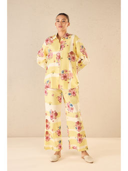Shivani Bhargava - Floral Fusion Yellow Co Ord (Set of 2)