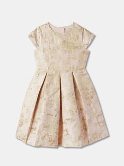 R&B - Pink Textured Knee Length Dress