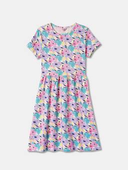 R&B - Multi-Color Floral Knee Length Dress