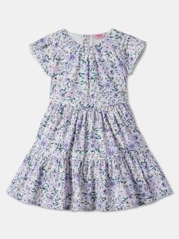 R&B - Lavender Floral Knee Length Dress